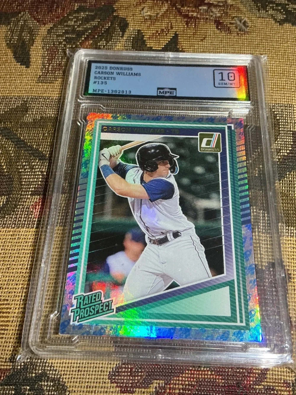 2025 Panini Donruss - Rated Prospects Carson Williams #135 Rockets Graded MPE 10